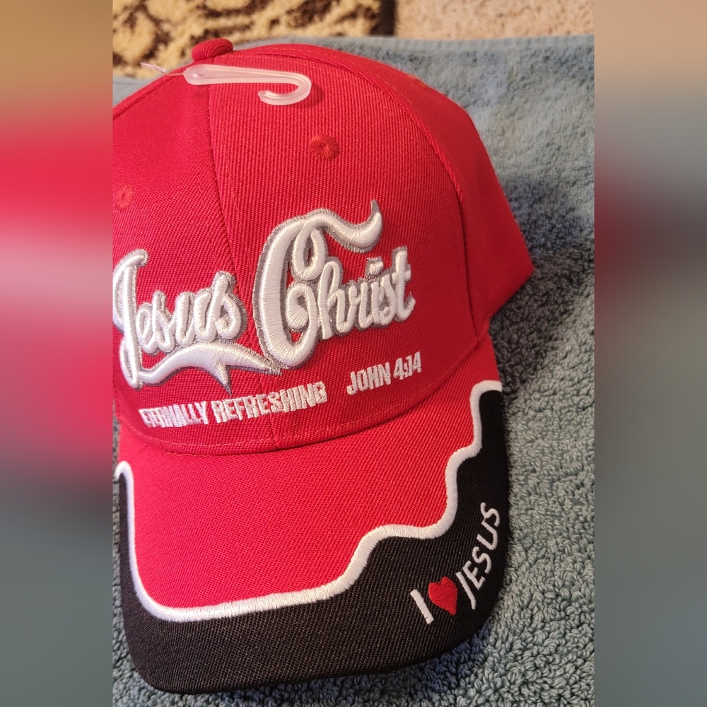 New Adjustable Red Jesus Christ Baseball Cap